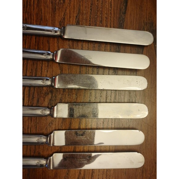 Warranted Nickel Plate bread and butter Knives set of 6 - Picture 1 of 9